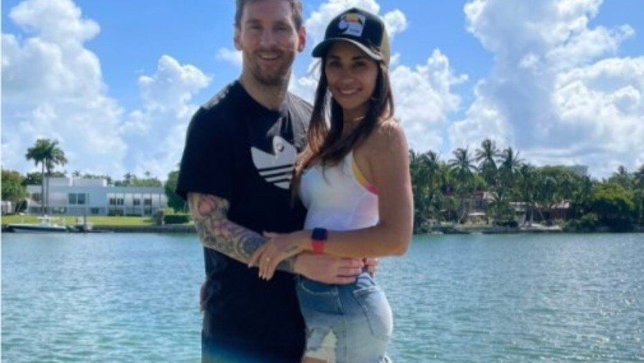 Messi y Antonella en Key Biscayne